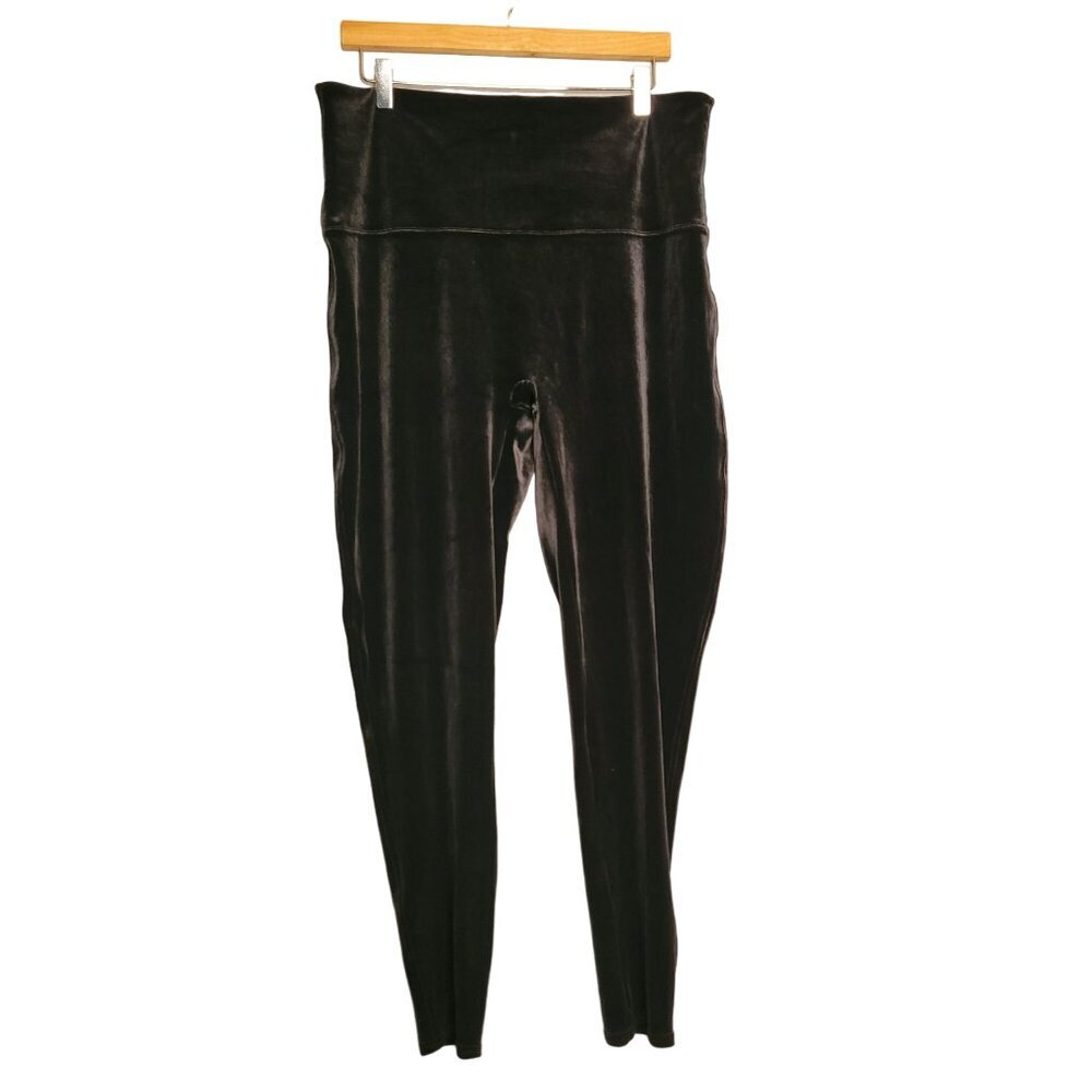 Spanx Velvet Leggings High Rise Luxe Slimming 3X Black Stretch‎ Pants